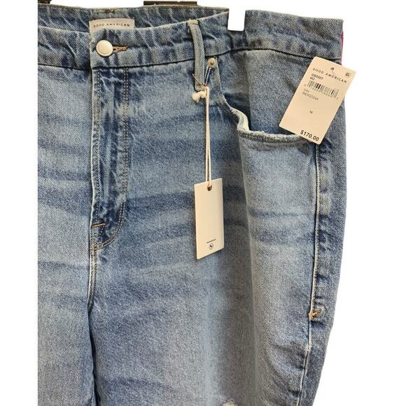 NWT Good American Good Boy Ripped Jeans SZ 16 - Picture 3 of 9